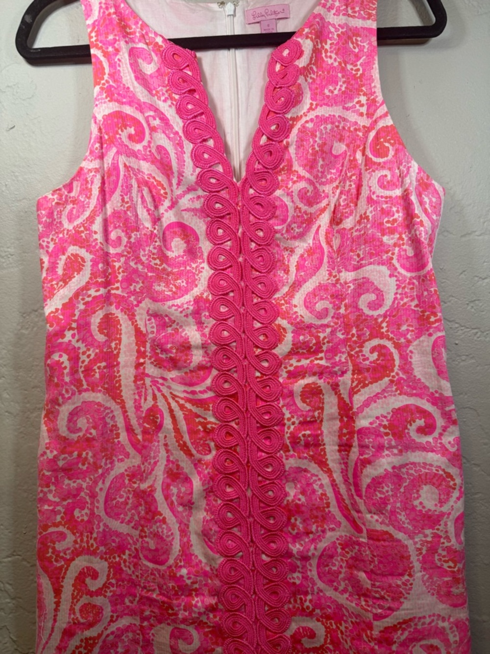 Lilly Pulitzer Ryder Pink Pout PBJ Print Lace Front Shift Dress - Picture 9 of 9